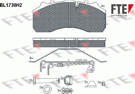 FTE BL1730H2 - Komplet Pločica, disk-kočnica www.molydon.hr