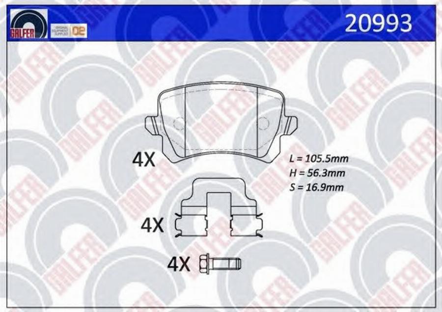 Galfer 20993 - Komplet Pločica, disk-kočnica www.molydon.hr