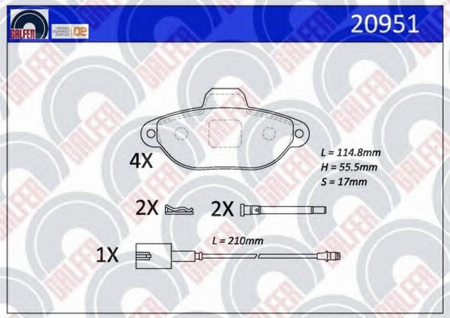 Galfer 20951 - Komplet Pločica, disk-kočnica www.molydon.hr