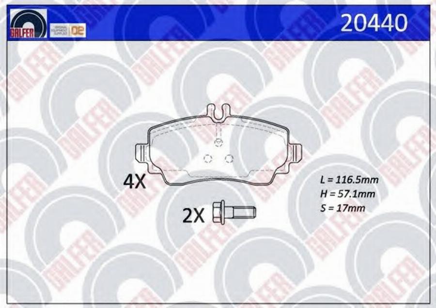 Galfer 20440 - Komplet Pločica, disk-kočnica www.molydon.hr