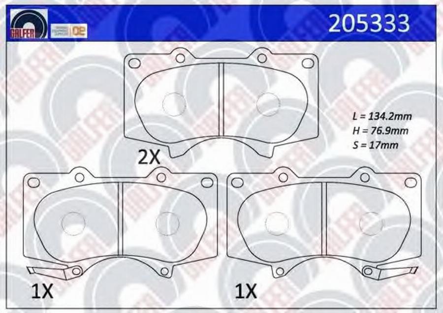 Galfer 205333 - Komplet Pločica, disk-kočnica www.molydon.hr