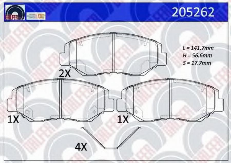 Galfer 205262 - Komplet Pločica, disk-kočnica www.molydon.hr