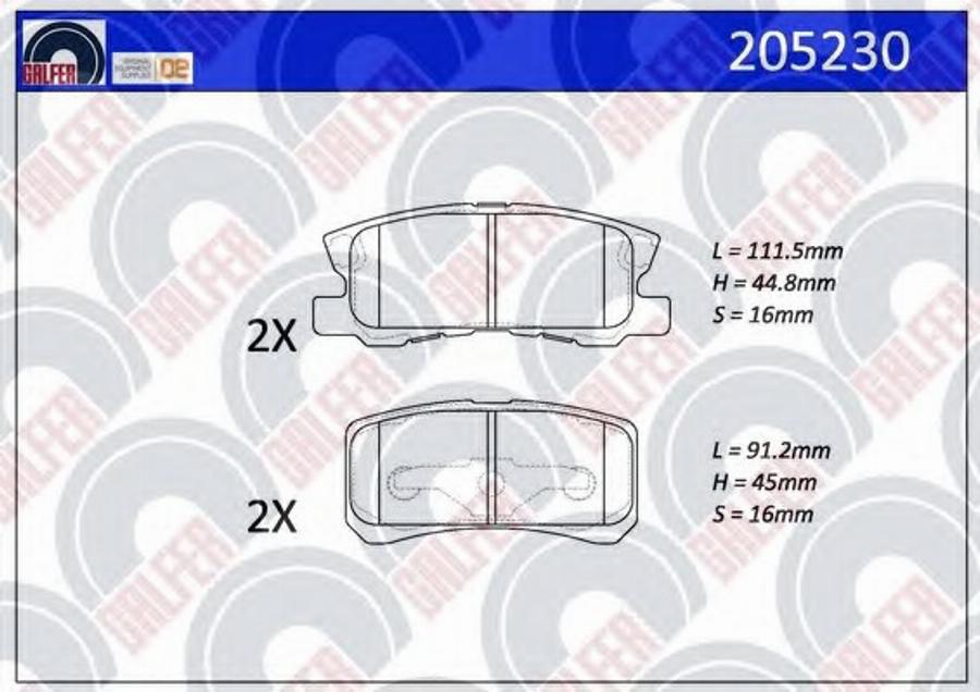 Galfer 205230 - Komplet Pločica, disk-kočnica www.molydon.hr