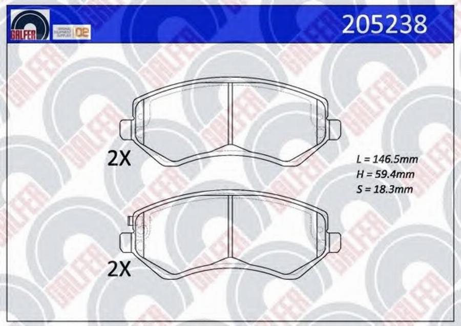 Galfer 205238 - Komplet Pločica, disk-kočnica www.molydon.hr