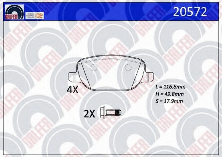 Galfer 20572 - Komplet Pločica, disk-kočnica www.molydon.hr