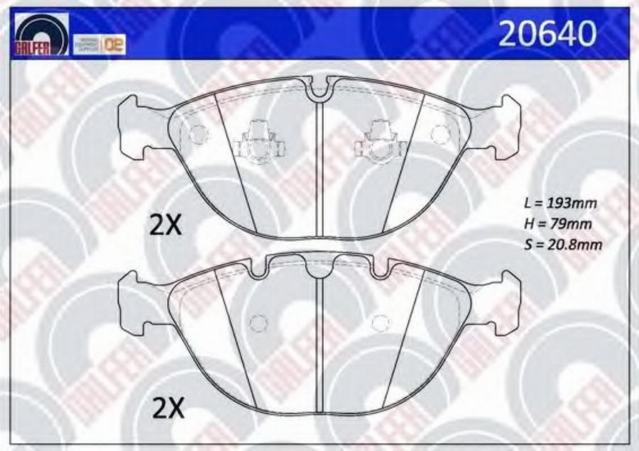 Galfer 20640 - Komplet Pločica, disk-kočnica www.molydon.hr