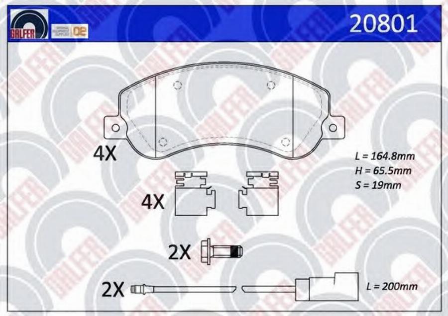 Galfer 20801 - Komplet Pločica, disk-kočnica www.molydon.hr