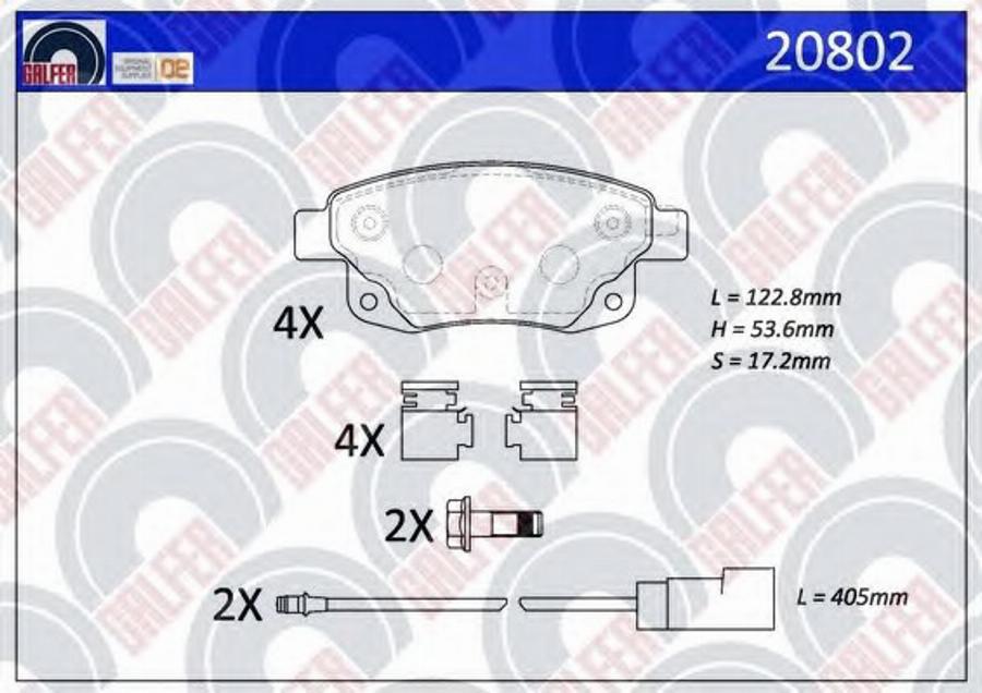 Galfer 20802 - Komplet Pločica, disk-kočnica www.molydon.hr