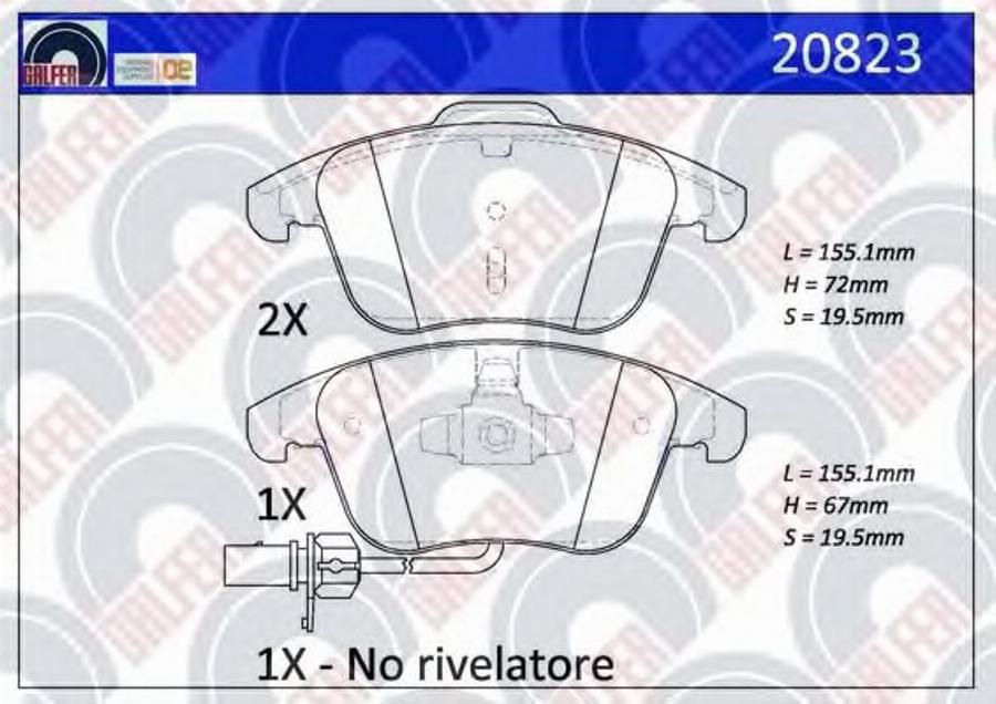 Galfer 20823 - Komplet Pločica, disk-kočnica www.molydon.hr