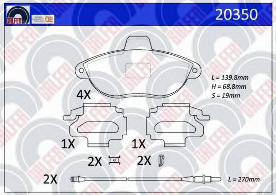 Galfer 20350 - Komplet Pločica, disk-kočnica www.molydon.hr