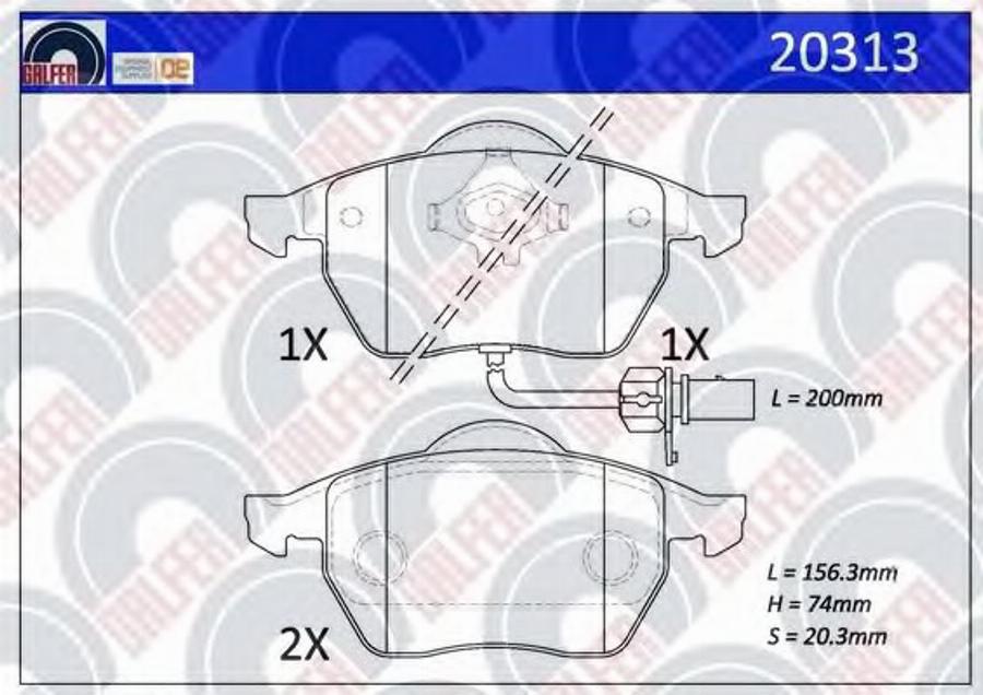 Galfer 20313 - Komplet Pločica, disk-kočnica www.molydon.hr