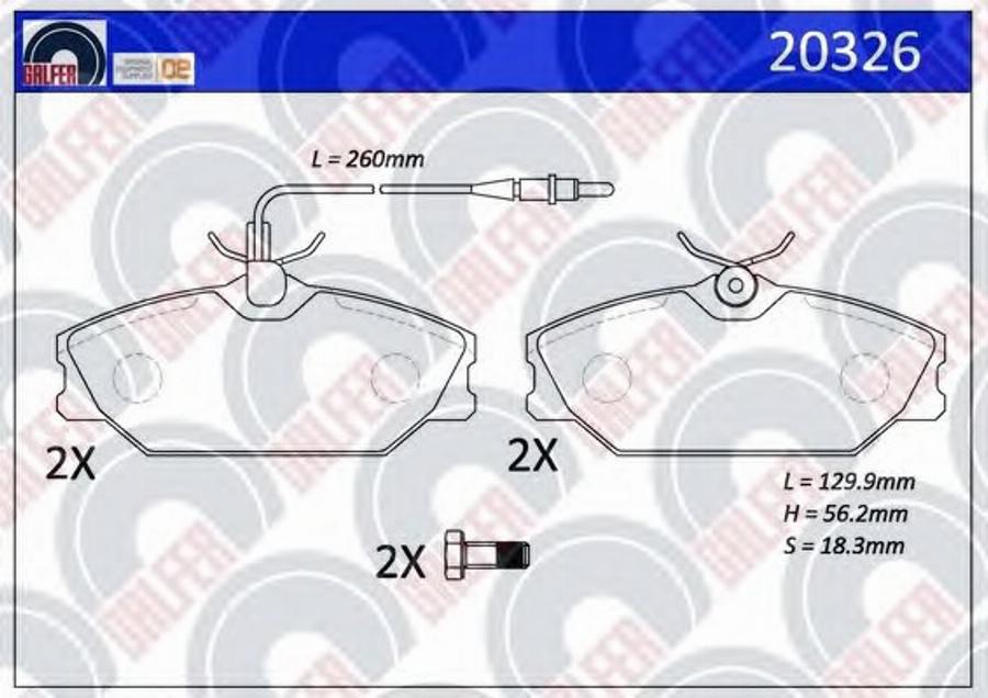 Galfer 20326 - Komplet Pločica, disk-kočnica www.molydon.hr