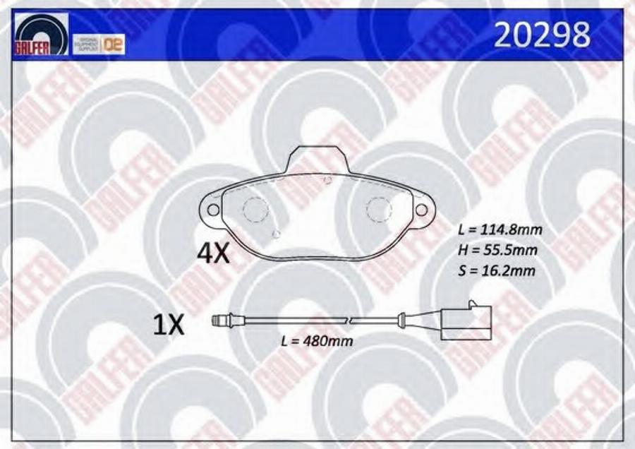 Galfer 20298 - Komplet Pločica, disk-kočnica www.molydon.hr