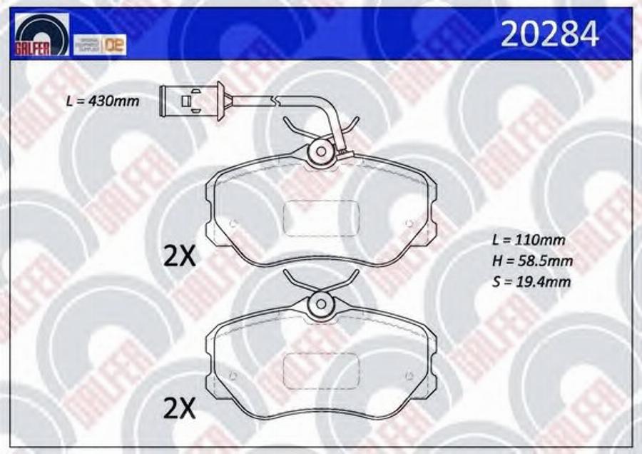 Galfer 20284 - Komplet Pločica, disk-kočnica www.molydon.hr