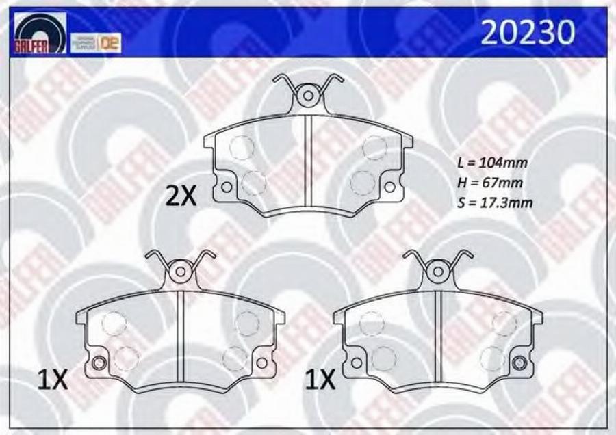 Galfer 20230 - Komplet Pločica, disk-kočnica www.molydon.hr