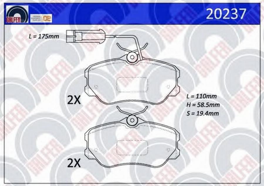 Galfer 20237 - Komplet Pločica, disk-kočnica www.molydon.hr