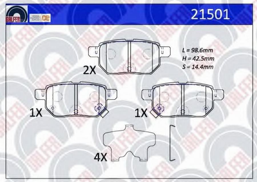 Galfer 21501 - Komplet Pločica, disk-kočnica www.molydon.hr