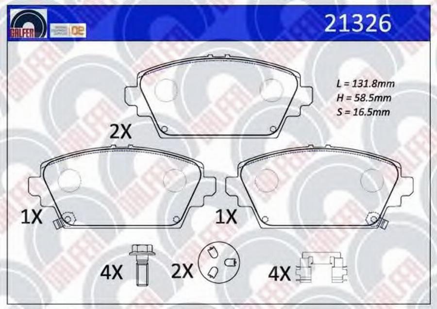 Galfer 21326 - Komplet Pločica, disk-kočnica www.molydon.hr