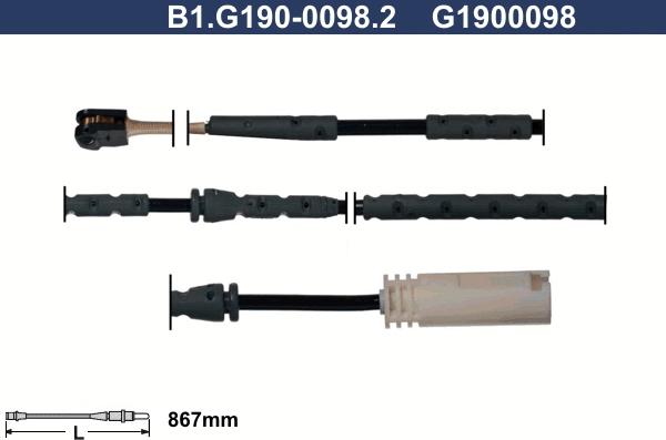 Galfer B1.G190-0098.2 - Signalni kontakt, trosenje kočione plocice www.molydon.hr