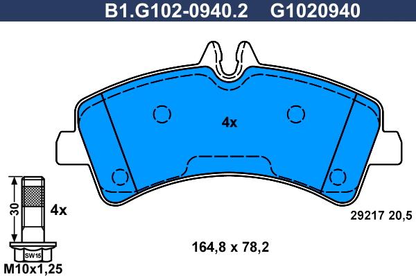 Galfer B1.G102-0940.2 - Komplet Pločica, disk-kočnica www.molydon.hr