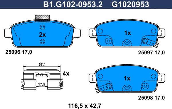 Galfer B1.G102-0953.2 - Komplet Pločica, disk-kočnica www.molydon.hr