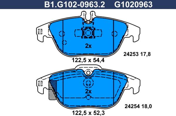 Galfer B1.G102-0963.2 - Komplet Pločica, disk-kočnica www.molydon.hr