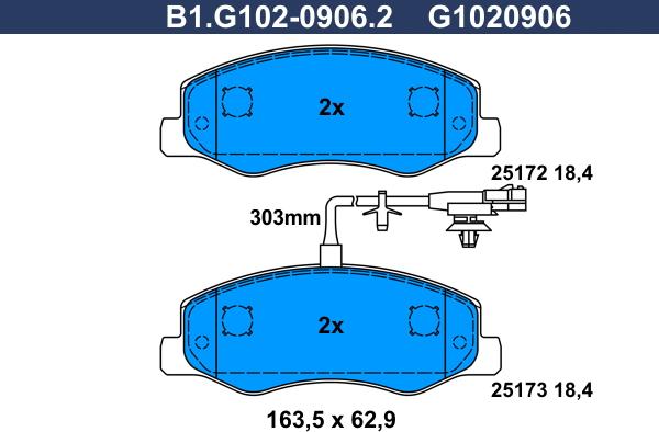 Galfer B1.G102-0906.2 - Komplet Pločica, disk-kočnica www.molydon.hr