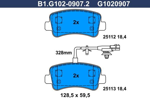 Galfer B1.G102-0907.2 - Komplet Pločica, disk-kočnica www.molydon.hr