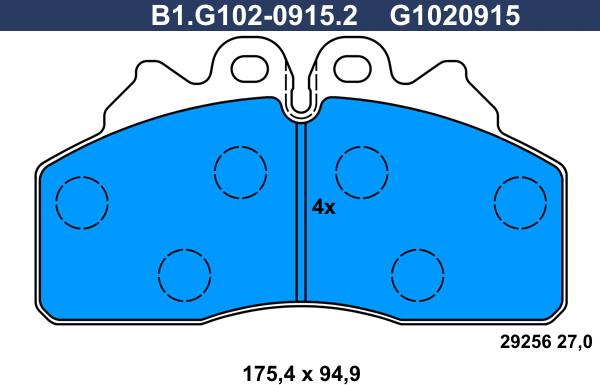 Galfer B1.G102-0915.2 - Komplet Pločica, disk-kočnica www.molydon.hr