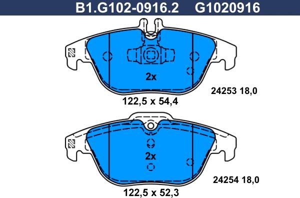 Galfer B1.G102-0916.2 - Komplet Pločica, disk-kočnica www.molydon.hr