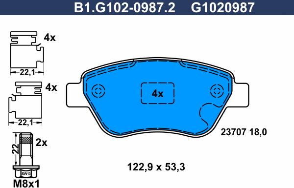 Galfer B1.G102-0987.2 - Komplet Pločica, disk-kočnica www.molydon.hr