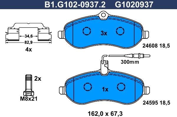 Galfer B1.G102-0937.2 - Komplet Pločica, disk-kočnica www.molydon.hr