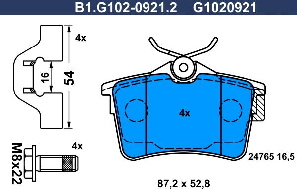 Galfer B1.G102-0921.2 - Komplet Pločica, disk-kočnica www.molydon.hr