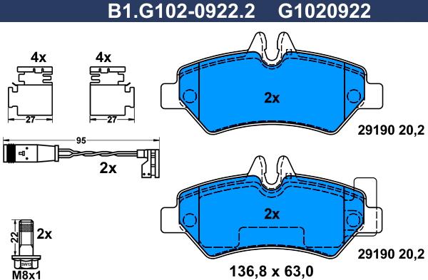 Galfer B1.G102-0922.2 - Komplet Pločica, disk-kočnica www.molydon.hr