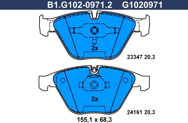 Galfer B1.G102-0971.2 - Komplet Pločica, disk-kočnica www.molydon.hr