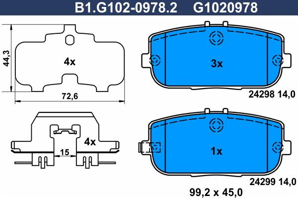 Galfer B1.G102-0978.2 - Komplet Pločica, disk-kočnica www.molydon.hr