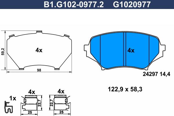 Galfer B1.G102-0977.2 - Komplet Pločica, disk-kočnica www.molydon.hr