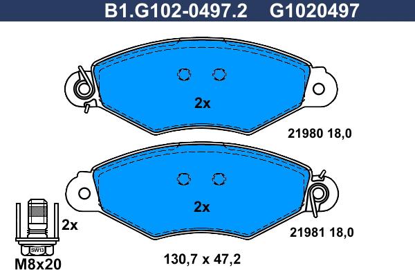 Galfer B1.G102-0497.2 - Komplet Pločica, disk-kočnica www.molydon.hr