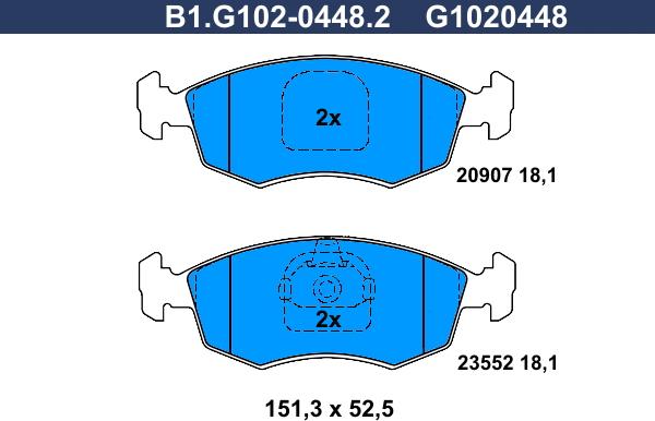 Galfer B1.G102-0448.2 - Komplet Pločica, disk-kočnica www.molydon.hr