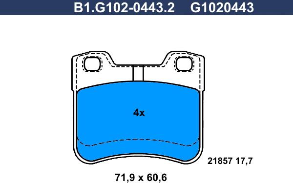 Galfer B1.G102-0443.2 - Komplet Pločica, disk-kočnica www.molydon.hr