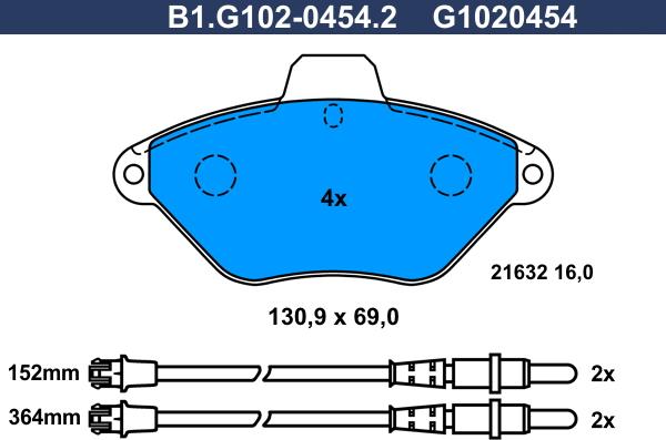 Galfer B1.G102-0454.2 - Komplet Pločica, disk-kočnica www.molydon.hr