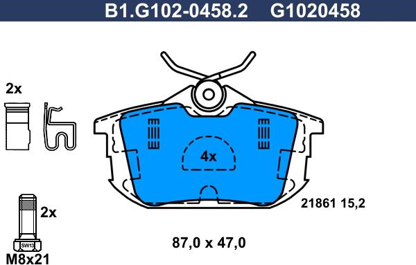 Galfer B1.G102-0458.2 - Komplet Pločica, disk-kočnica www.molydon.hr