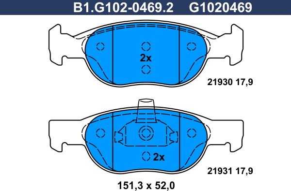 Galfer B1.G102-0469.2 - Komplet Pločica, disk-kočnica www.molydon.hr