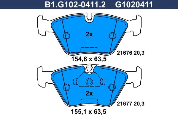 Galfer B1.G102-0411.2 - Komplet Pločica, disk-kočnica www.molydon.hr