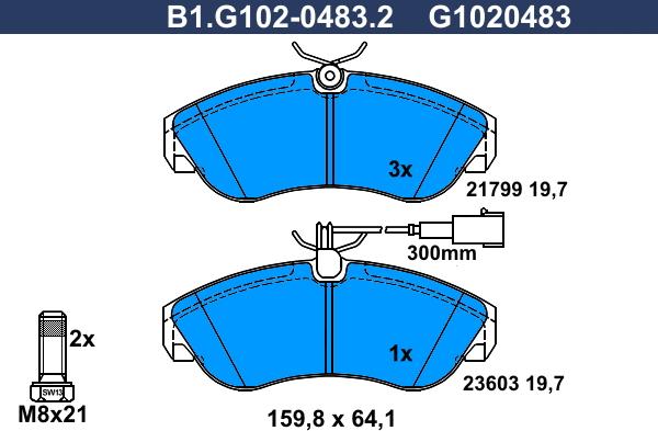 Galfer B1.G102-0483.2 - Komplet Pločica, disk-kočnica www.molydon.hr