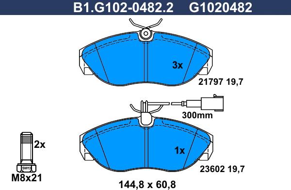 Galfer B1.G102-0482.2 - Komplet Pločica, disk-kočnica www.molydon.hr