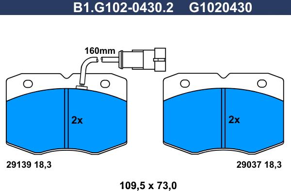 Galfer B1.G102-0430.2 - Komplet Pločica, disk-kočnica www.molydon.hr