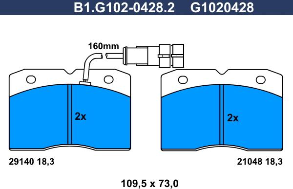 Galfer B1.G102-0428.2 - Komplet Pločica, disk-kočnica www.molydon.hr