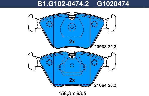 Galfer B1.G102-0474.2 - Komplet Pločica, disk-kočnica www.molydon.hr