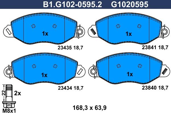 Galfer B1.G102-0595.2 - Komplet Pločica, disk-kočnica www.molydon.hr